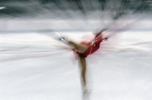 Woman figure skating