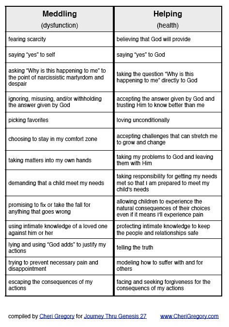 Meddling vs Helping Chart IMAGE