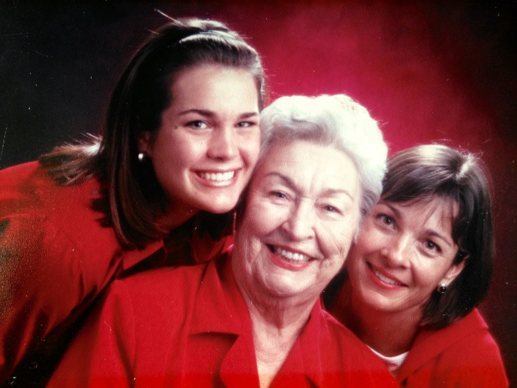 Daughter Lauren Spalding, Mama Bernice Taylor, me-ugh I look so tired. Sandwich generation at the time. Don't regret a minute of it - except wish I'd used eyeliner back then. :) 