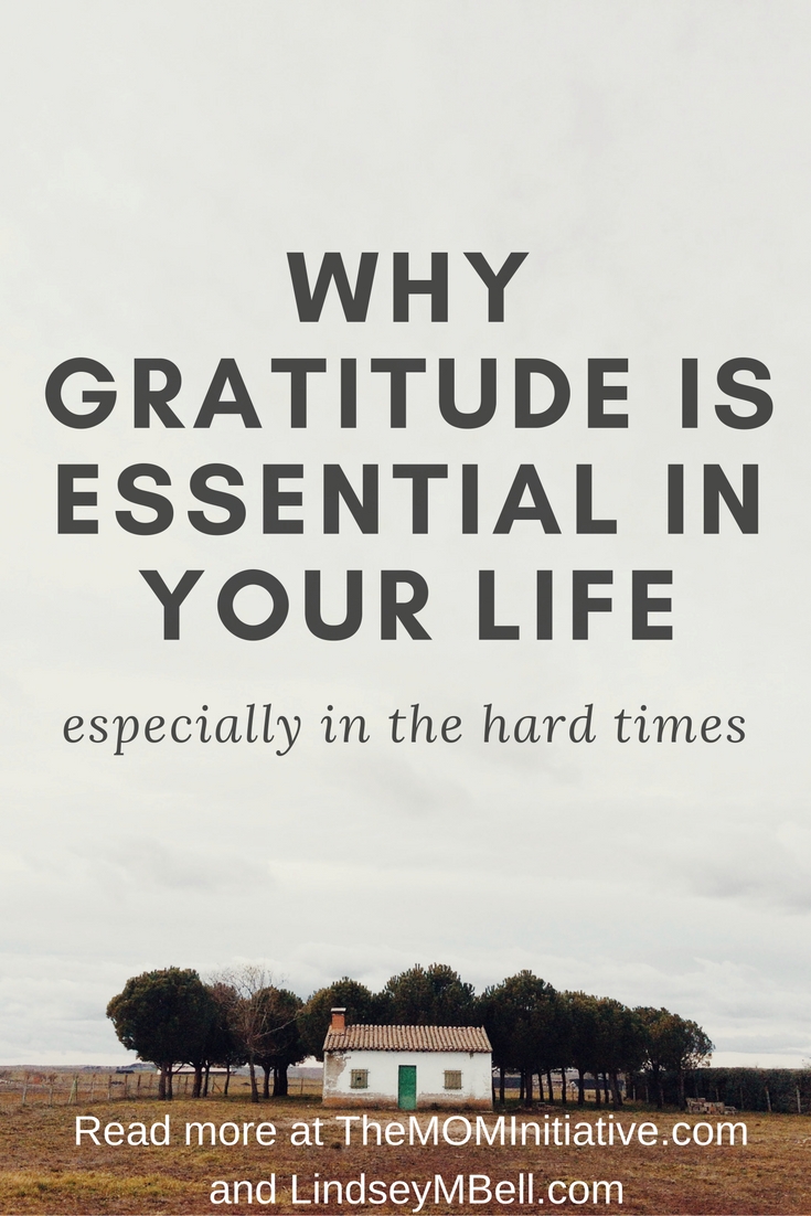 Why gratitude is essential in your life, especially in the hard times - Lindsey Bell and The Mom Inititiave